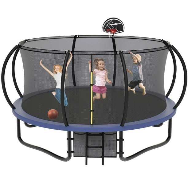 Kacho 14FT Trampoline, Heavy Duty Trampoline with Basketball Hoop