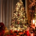 thumbnail image 1 of Kacho 6.5FT Pre-lit Artificial Christmas Tree with Lights, Artificial Xmas Tree, Prelit Christmas Tree for Indoor Outdoor Yard Decorations, Metal Base Stand for Home, Office, Party Decoration, Green, 1 of 7