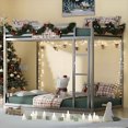 thumbnail image 1 of Kacho Bunk Bed Full Over Full, Metal Bunk Bed with Built-in Ladder and Full-Length Guardrail, Low Floor Bunk Beds for Teens Adults, Noise Free, No Boxing Spring Needed, Space Saving, Silver, 1 of 8
