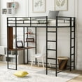 Kacho Metal Loft Bed with 2 Ladder, Loft Bed Frame for Kids, Twin Bunk