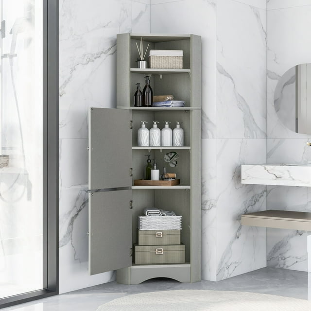 Kacho Tall Bathroom Corner Corner Bathroom Storage