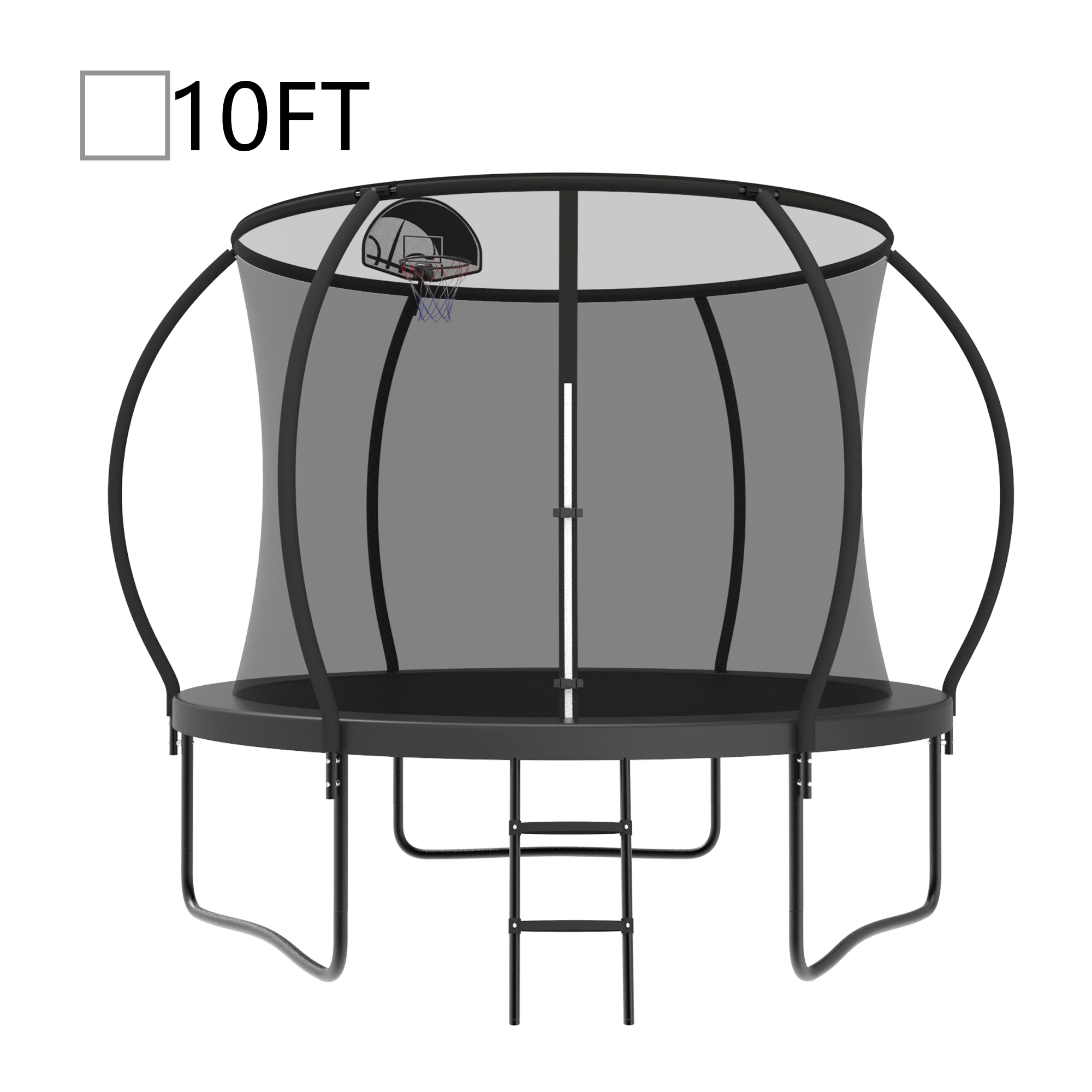 Kacho Trampoline 10FT, Heavy Duty 1400LBS Trampoline with Enclosure Net