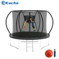 thumbnail image 1 of Kacho Trampoline 10ft, Trampoline with Enclosure Net, 10FT 1000LBS Trampoline for 3-4 Kids, Trampoline with Basketball Hoop and Ladder, Ball, Heavy Duty Outdoor Trampoline, Easy Assembly, Black, 1 of 8