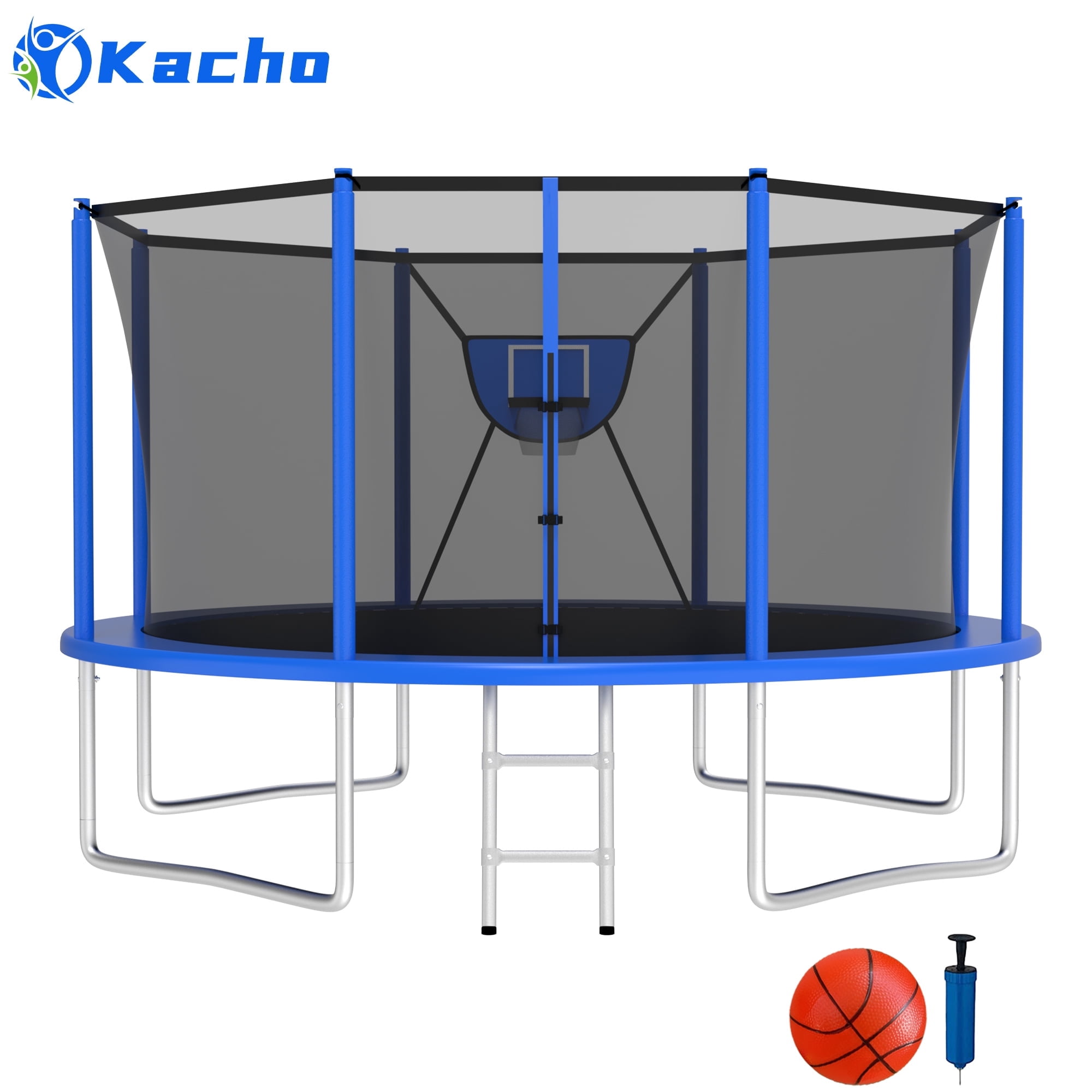 Kacho Kacho 12FT Trampoline for Adults/Kids, 1400LBS, Enclosure Net ...