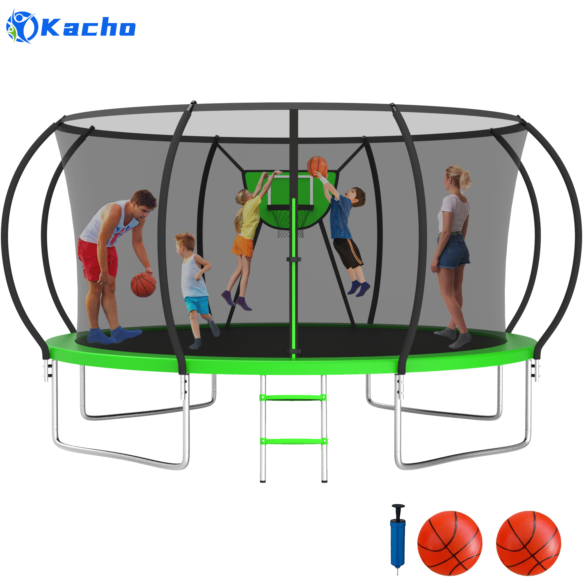 Kacho Trampoline 12FT for Kids and Adults, 1400LBS Trampoline with