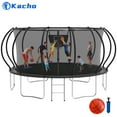 thumbnail image 1 of Kacho Trampoline, Trampoline with Enclosure Net 16FT 1500LBS Trampoline for 4-5 Kids and 3-4 Adults, Trampoline with Basketball Hoop and Ladder, Ball, Heavy Duty Outdoor Trampoline, Black, 1 of 8