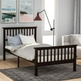 thumbnail image 1 of Kacho Twin Bed Frame with Headboard and Footboard, Wood Platform Bed Frame, Easy Assembly, No Box Spring Needed, Wood Slat Support for Teens, Espresso, 1 of 8