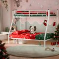 thumbnail image 1 of Kacho Twin Over Full Bunk Bed, Metal Bunk Bed Frame for s, Bunk Bed with Safety Full-Length Guardrails, for Bedroom, Easy Assembly, No Box Spring Needed, White, 1 of 7