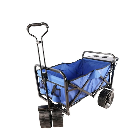 Kacho Wagon Cart, Heavy Duty, Adjustable Handle, Garden Cart Wagon for Lawn, Utility Wagon for Sports, Camping, Garden, and Shopping, for Garden, Sports, Picnic, Blue