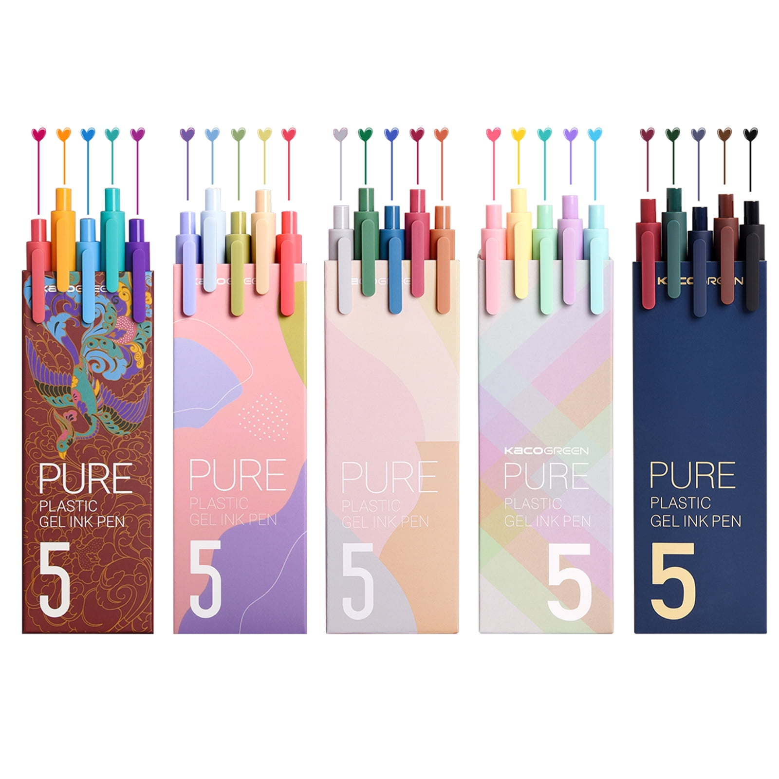 Kaco PURE Colored Gel Pens, 25 Pieces Assorted Color Ink 0.5 mm Fine Point Aesthetic Pens for Journaling Cute Stationery Office Supplies (25 Color Ink Assorted)