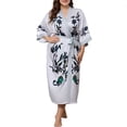 thumbnail image 1 of Kadahis Plus Size Women Satin Silk Nightie Dress Bridal Sleepwear Bathing Robe, 1 of 5