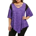 thumbnail image 1 of Kadahis Women Plus Size V-Neck Tops Tunic Short Sleeve T-shirt Summer Clothes Casual Tunic Blouse Oversize, 1 of 2
