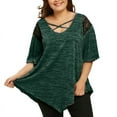 thumbnail image 1 of Kadahis Women Plus Size V-Neck Tops Tunic Short Sleeve T-shirt Summer Clothes Casual Tunic Blouse Oversize, 1 of 4