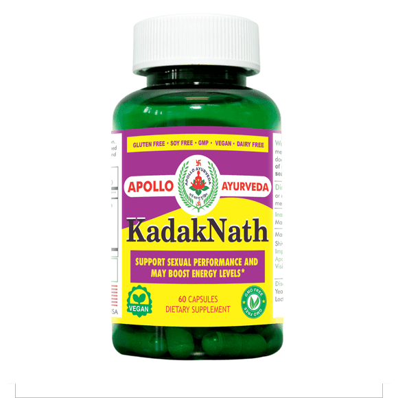 KadakNath | Ayurvedic Vitality and Energy Capsules with Organic Ashwagandha, Himalayan Organic Shilajit and more - Herbal Supplement for Men's Health & Wellness - 60 Capsules