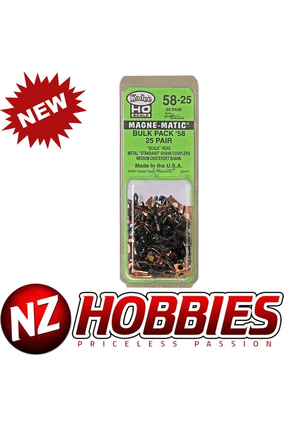 #58 Scale Metal Couplers - Medium (HO Scale Bulk Pack - 25 pair)