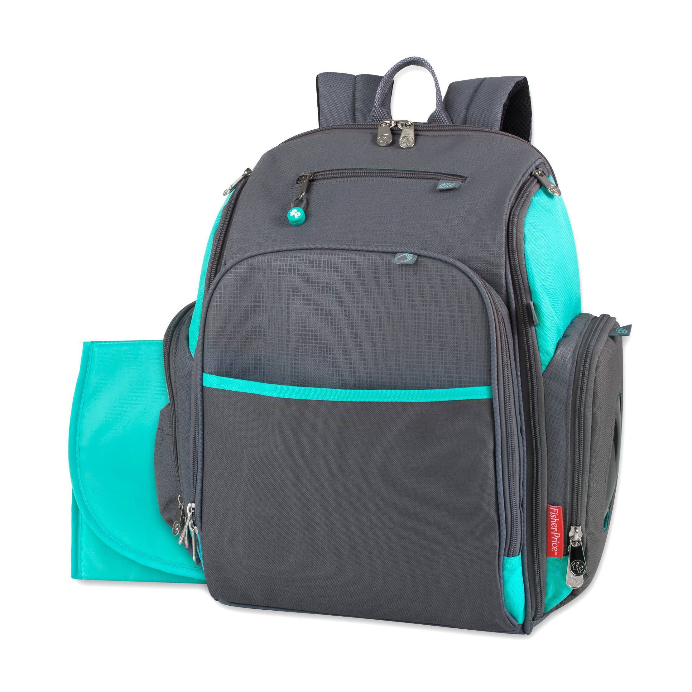 Kaden Backpack Diaper Bag Aqua Gray Walmart