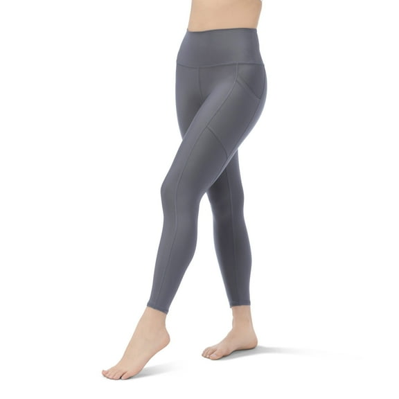 Kadi High Waisted Legging with Side Pockets, 7/8 Length X-Large Charcoal
