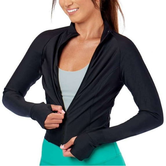 Kadi Women's Cropped Track Jacket, Black, X-Large