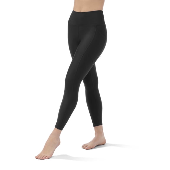 Kadi Women's High Waisted 7/8 Length Legging with Side Pockets Medium Black