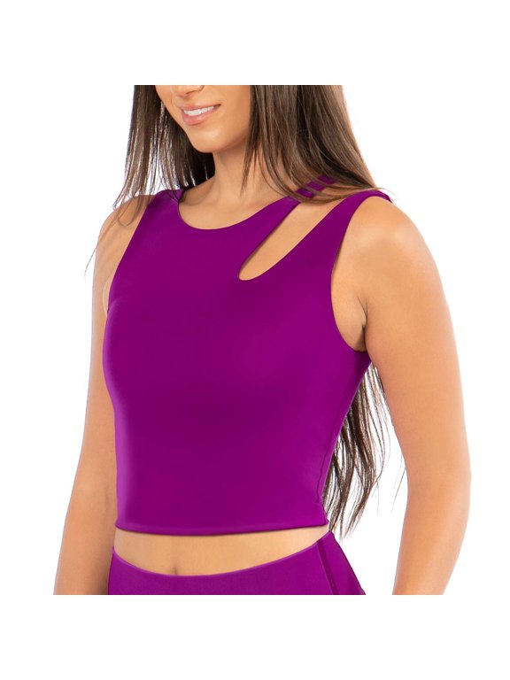 Women's Midi Cut Out Shoulder Bra, Rosebud, Small