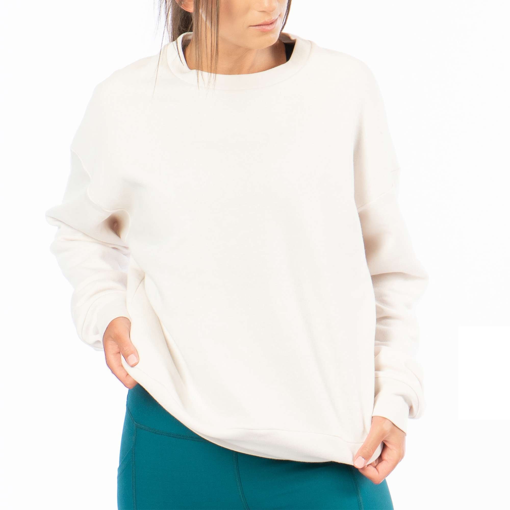 Kadi Women s Oversized Crew Neck Sweatshirt Pink Nude Large Walmart Business Supplies