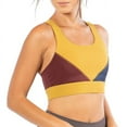 thumbnail image 1 of Kadi Women's Racerback Color Block Bra, Warm Olive/Black Cherry/Deep Navy, X-Large, 1 of 4