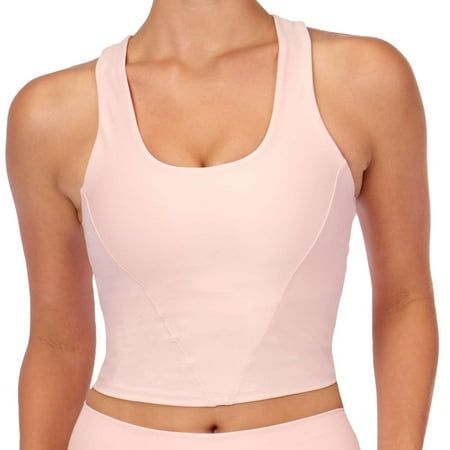 Kadi Women's V-Front Tonal Zigzag Stitch Racerback Bra, Pearl Pink, X-Large