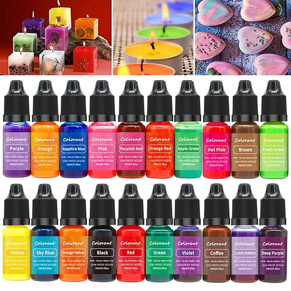 Kadlawus 16Pcs Candle Dye, Liquid Wax Dye for Candle Making, Soy Wax Color Dye, Candle Making Supplies, Vibrant Candle Color for DIY