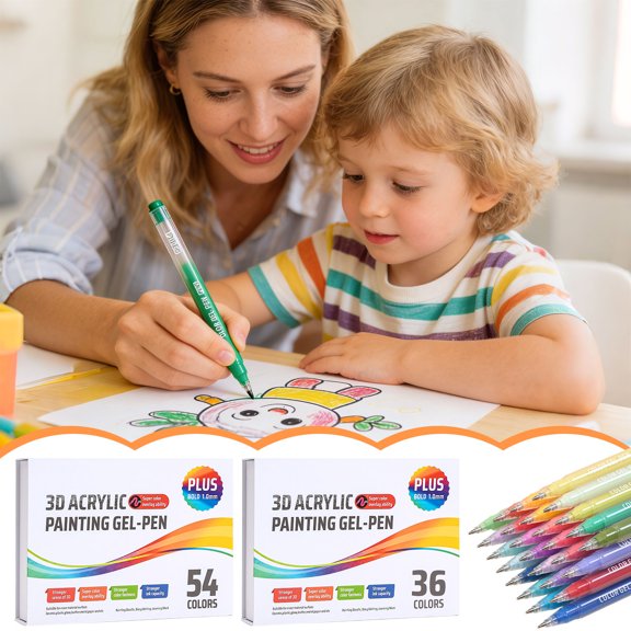 Kadlawus 2Pcs Acrylic Gel Pens Set, 20ml Art Specific Painting Pens for Hand Lettering, Journaling, And Drawing on Dark Paper, Rock, Wood, And Glass, Premium Ink Pens