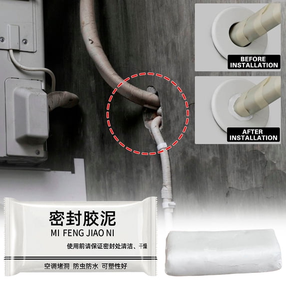 Kadlawus 4Pcs White Sealant Mud for Home Repair, Flexible Hole Plugging Compound, Waterproof Crack Filler for Walls Sewer Pipes, Quick Drying Sealing Putty