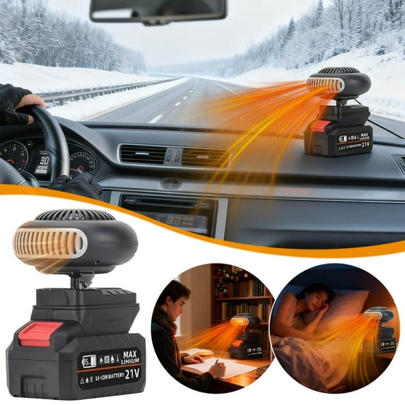 Kadlawus Under $5 ! Lithium Battery Heater Fan Portable Hand Warmer Defroster Car Home Outdoor Use Fast Heating Multiple Settings Safe Overheat Protection