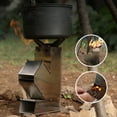 thumbnail image 1 of Kadlawus Under $5 ! Portable Rocket Stove Wood Burning Camping Cookware Outdoor Folding Stainless Steel Compact Lightweight Backpacking Hiking Picnic Gear, 1 of 9