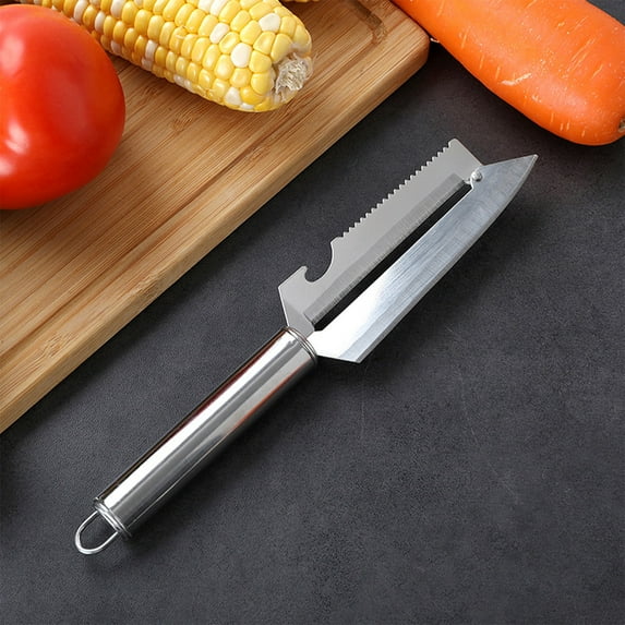 Kadlawus Under $5 ! Stainless Steel Fruit Knife Multifunctional Peeling Slicing Tool Kitchen Gadget With Bottle Opener Vegetable Peeler Food Prep Utensil For Cooking