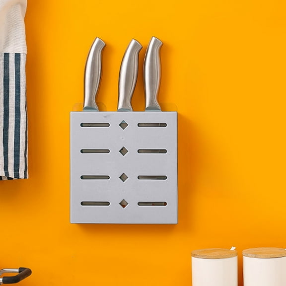 Kadlawus Under $5 ! Wall Mounted Knife Organizer Storage Rack Kitchen Tool Holder for Fruit Vegetable Cutlery Safe Keep Magnetic Strip Alternative Space Saver