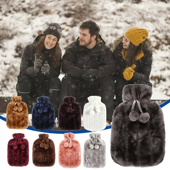 Kadlawus 9Pcs Hot Water Bottle Cover, Faux Fleece Hot Water Bottle Cozy, Removable Washable Bottle Cover, Warm Cover for Hot Water Bottle, Soft Plush Cover for Therapy