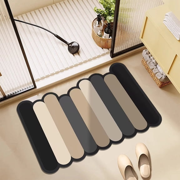 Kadlawus Diatomite Bath Mat for Bathroom, Super Absorbent Diatom Mud Floor Mat, Non Slip Rubber Backing Washable Shower Rug for In Front of Bathtub, Shower Room