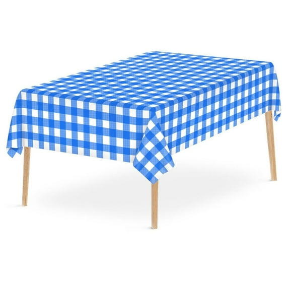 Kadlawus Disposable Plastic Tablecloth for Party, Thickened Plaid Table Cover, Waterproof Oil-Proof Table Liner for Picnic, BBQ, Outdoor Dining