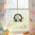 thumbnail image 1 of Kadlawus Easter Wreath Small Bunny Door Hanger for Wall Decoration, Spring Floral Wreath With Eggs And Rabbit, Farmhouse Ornament for Front Door Window Mirror, 1 of 6