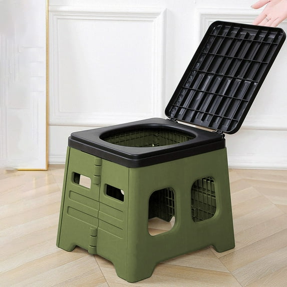 Kadlawus Folding Toilet for Camping, Portable Plastic Commode, Collapsible Emergency Toilet for Adults andChildren, Travel Toilet for RV, Boat, Outdoor
