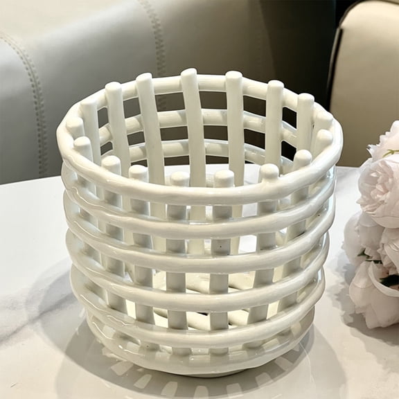 Kadlawus Storage Box for Bathroom, Plastic Mesh Organizer, Hollow Grid Toothpaste Holder, Makeup Brush and Toiletries Storage Bucket