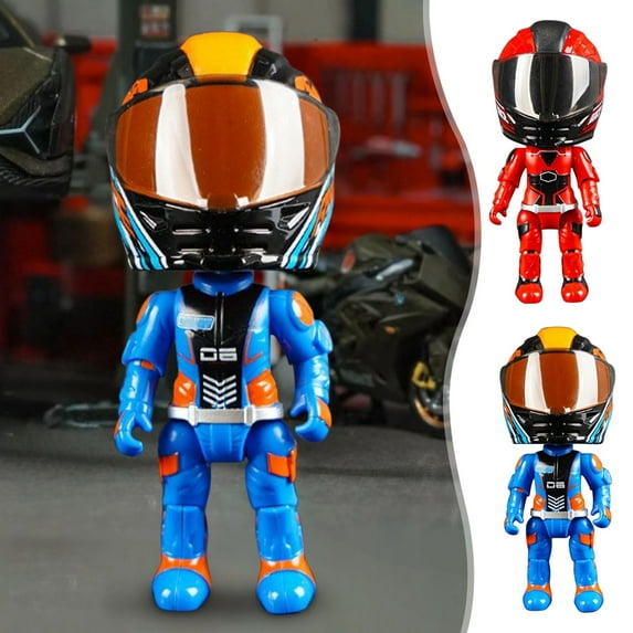Kadlawus Under $5 ! Alloy Motorcycle Driver Helmet Figurine Model Toy for Collector Display Shelf Desk Decoration Gift Enthusiast Memorabilia