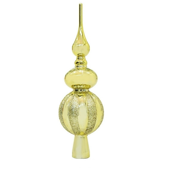 Kadlawus Under $5 ! Christmas Tree Topper Star Plated Gourd Design Festive Holiday Decor Shiny Finial Home Party Seasonal Accent