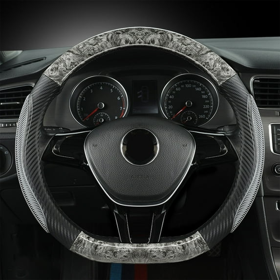 Kadlawus Under $5 ! D Shape Steering Wheel Cover Breathable Material Comfortable Handle Enhanced Driving Safety Non Sliping Surfaces All Weather