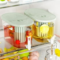 Kadlawus Under $5 ! Refrigerator Cold Water Dispenser with Faucet Large Capacity 4.5L Fruit Tea Pitcher Summer Cooler Iced Brew Glass Jug with Spigot