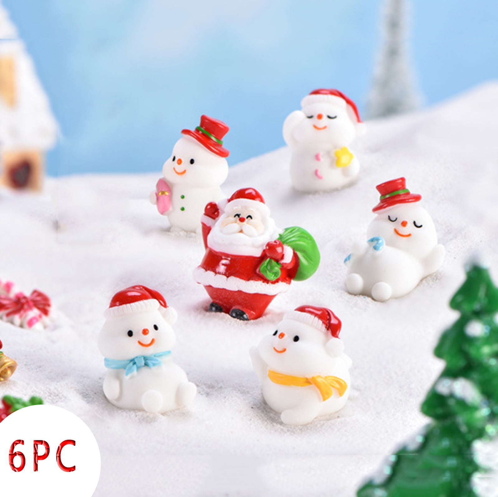 Black of Friday Kadlawus Up to 50% off Mini adornos navideos de Pap Noel, figuras de Pap Noel de resina roja, caja de regalo de mueco de nieve de Claus