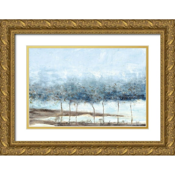 Kadmiri, Aziz 32x23 Gold Ornate Wood Framed with Double Matting Museum Art Print Titled - Riverside