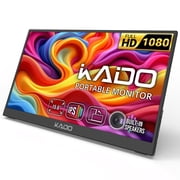 Kado Portable Monitor 15.6" IPS FHD 1920x1080 Second Display Extender USB Type-C Plug & Play Office Gaming Hybrid Built-In Speakers