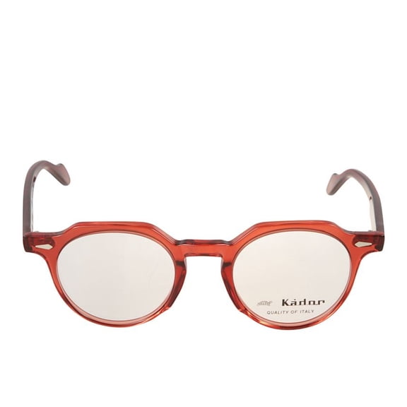 Kador Men's Amadeus Translucent Red Round Frame Eyeglasses With Keyhole Bridge Red