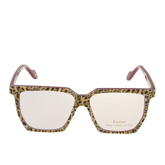 Kador Men's Charlize Light Bold Square Frame Eyeglasses With Leopard Print Brown