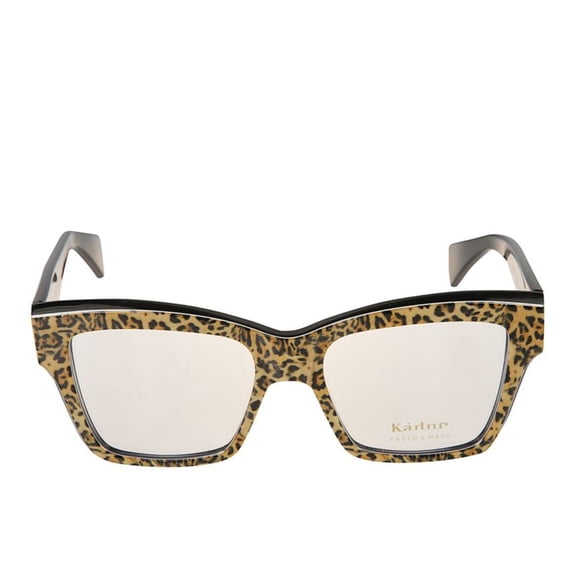 Kador Men's Charm Rectangular Leopard Print Eyeglasses With Contrasting Temples Neutrals